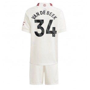 Manchester United Donny van de Beek #34 Koszulka Trzecich Dziecięca 2023-24 Krótki Rękaw (+ Krótkie spodenki)